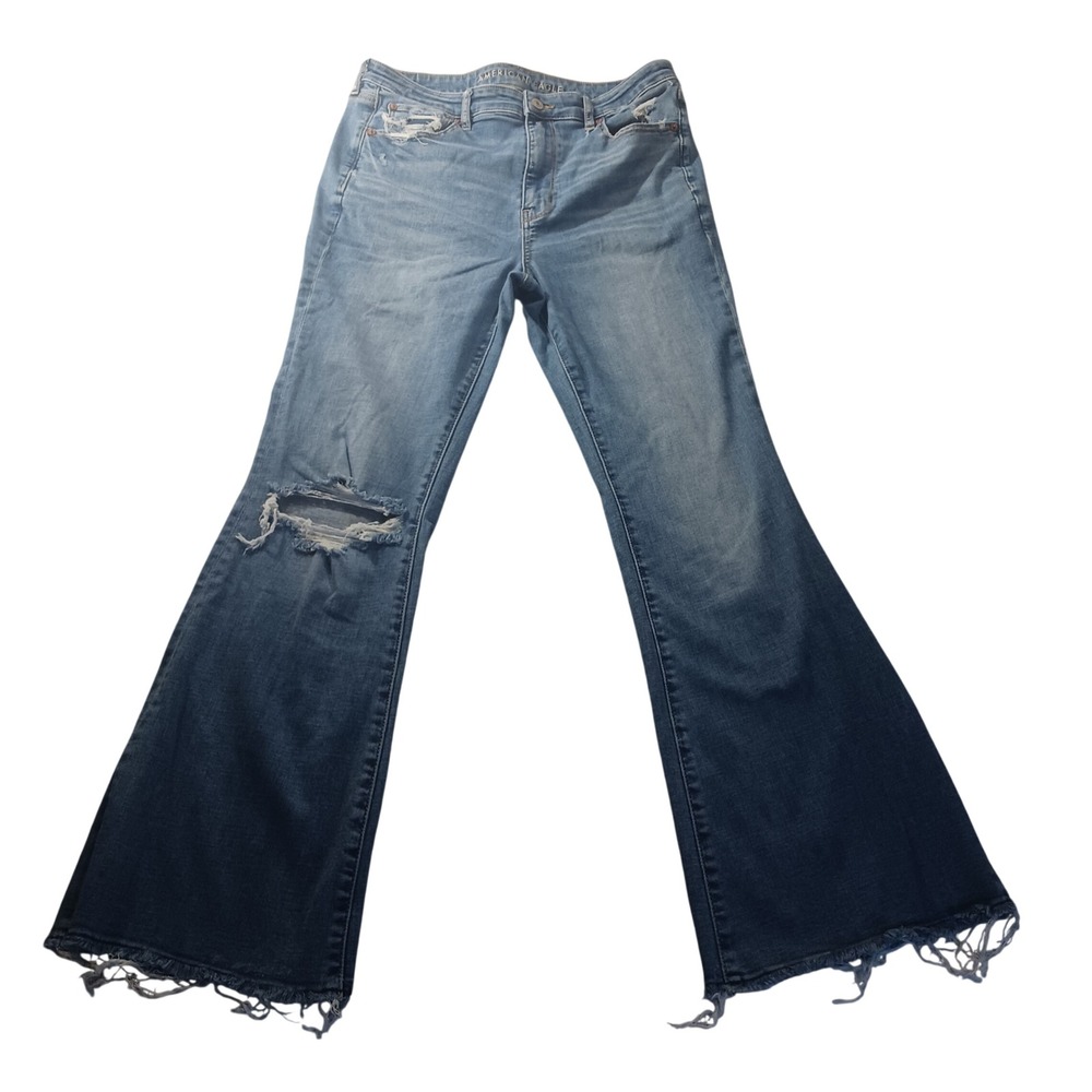 American Eagle Outfitters Dark-to-Light Ombre Flare Jeans